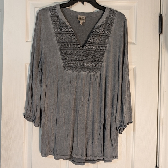 Como Vintage Tops - Como Vintage 3/4 Length Sleeve Top With Crochet Detail Size M